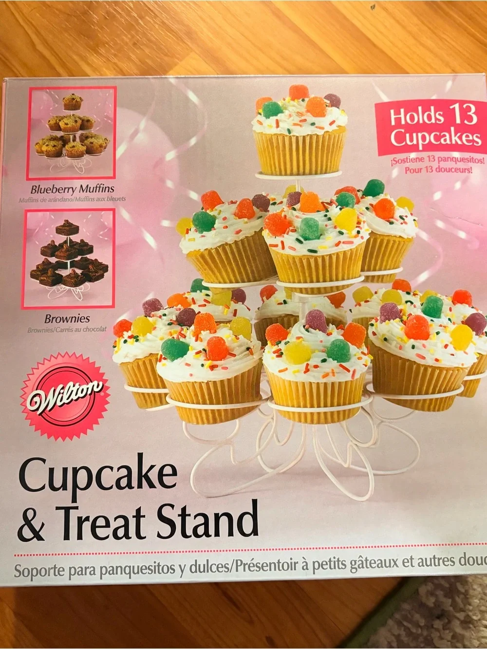 Wilton White Cupcake & Treat Stand with Pink Accent Packaging